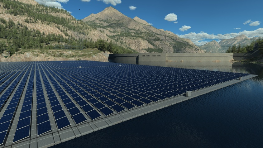 Explain floating solar power stations
