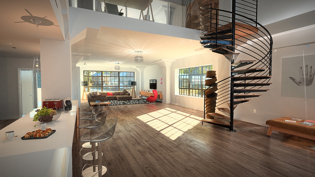 Indoor flat with outdoor view